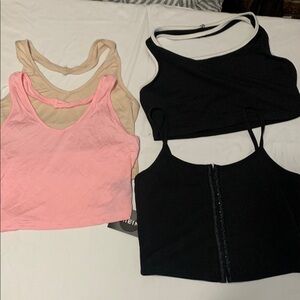 Bundle 4 SHEIN Pink, Tan and Black Fitted Sleeveless Crop Tank Top